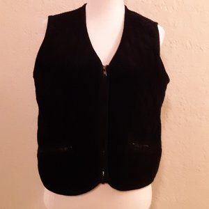 Carole Little Sport Petites Black Vest Size Large Pettie